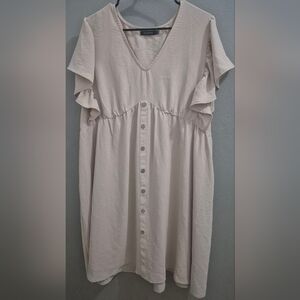 KOJOOIN Light Beige Button-Front Dress